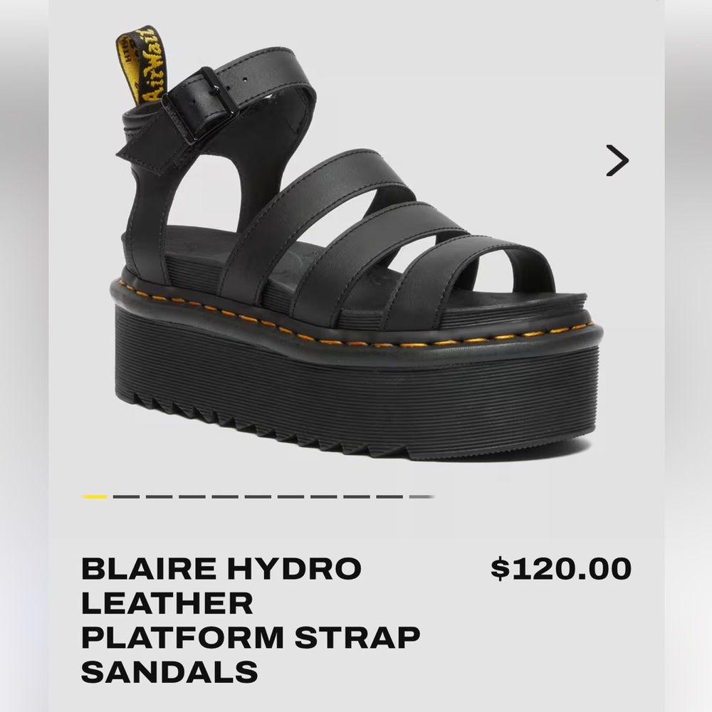 Doc Martens Blaire Hydro Leather Platform Strap Sandals